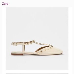 ZARA LOW HEELED STUDDED FLATS